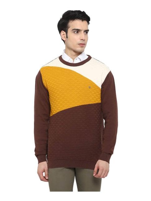 turtle-brown-&-yellow-colour-block-pullover