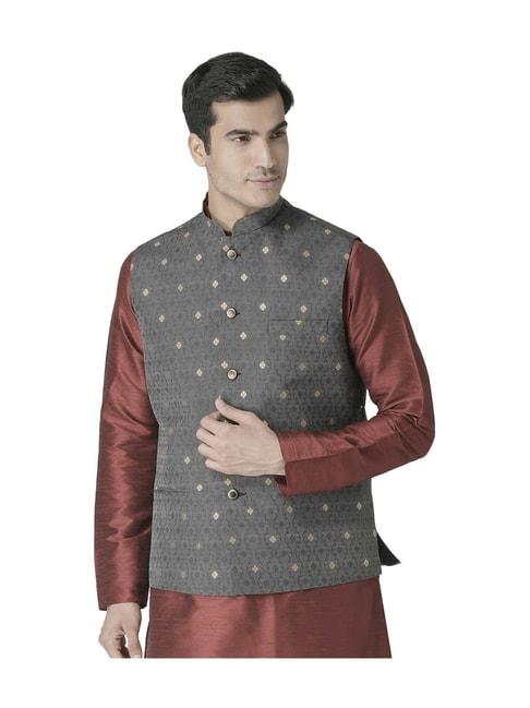 tabard-grey-regular-fit-sleeveless-nehru-jacket