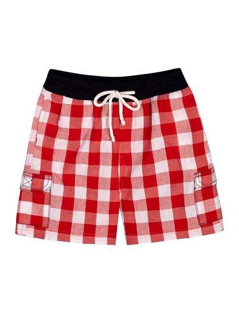 budding-bees-kids-red-checks-shorts