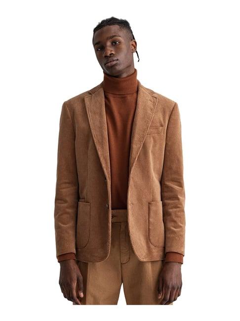 gant-brown-full-sleeves-notched-lapel-blazer