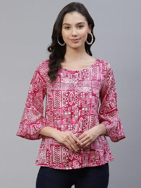 ayaany-pink-printed-cotton-top