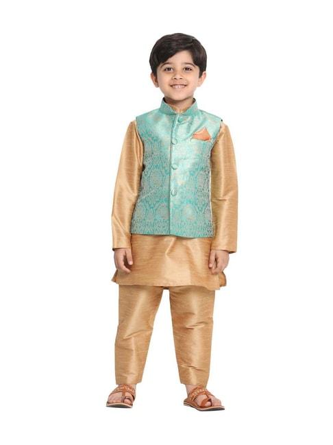 vastramay-kids-green-self-pattern-nehru-jacket