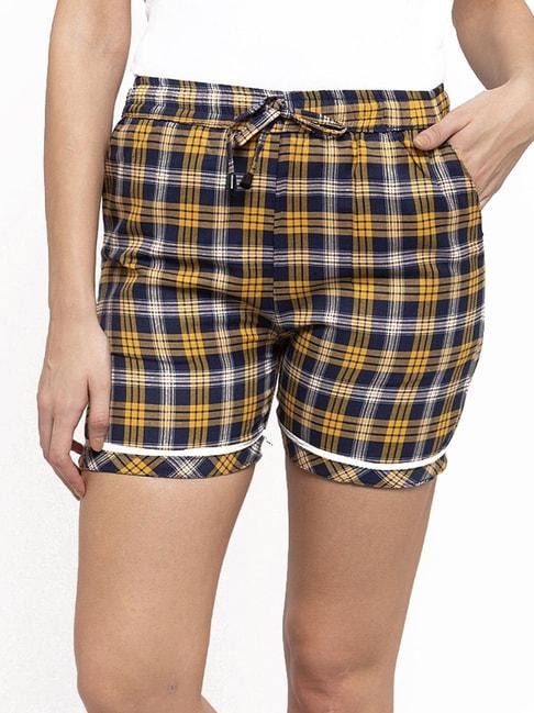 secret-wish-blue-&-yellow-checks-shorts