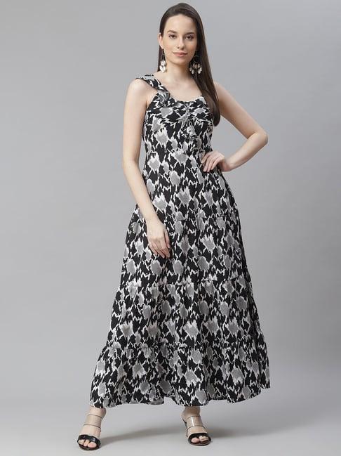 cottinfab-black-printed-crepe-dress