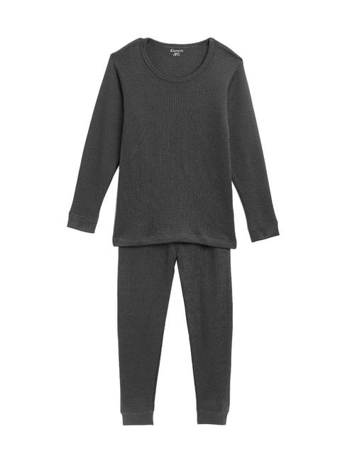 kanvin-kids-charcoal-regular-fit-thermal-top-&-pants-set