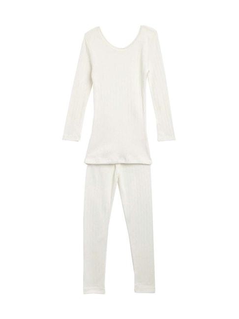 kanvin-kids-off-white-regular-fit-thermal-top-&-pants-set