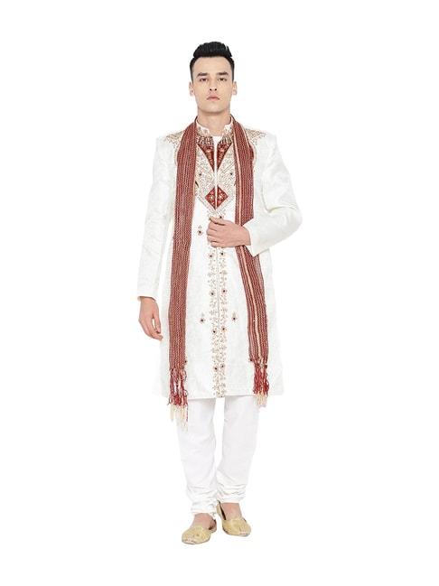 sg-leman-white-embroidered-regular-fit-sherwani-set