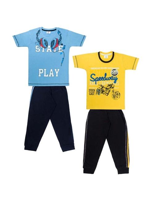 todd-n-teen-kids-sky-blue-&-yellow-cotton-printed-t-shirt-&-pants---pack-of-2