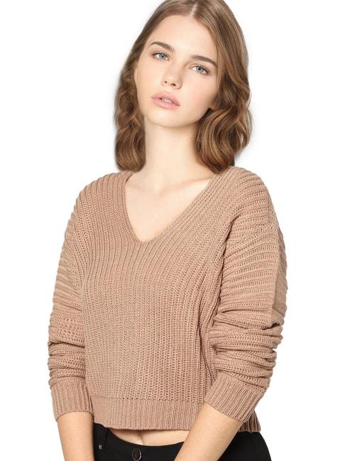 only-brown-full-sleeves-pullover