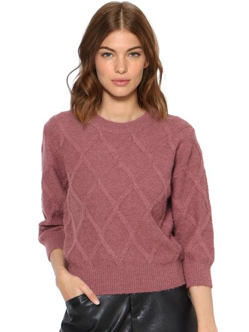 only-pink-self-design-pullover