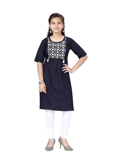 aarika-kids-navy-cotton-embroidered-kurti