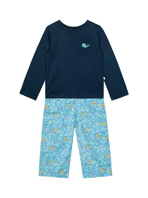 budding-bees-kids-blue-solid-t-shirt-with-pants