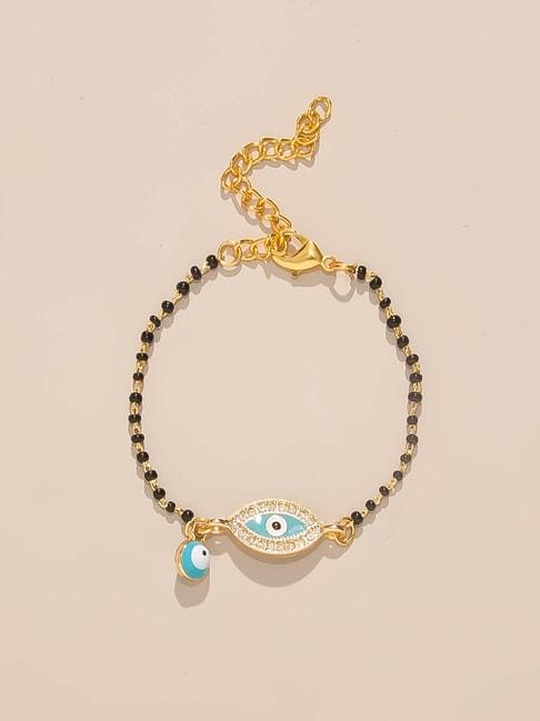 pipa-bella-black-evil-eye-turquoise-&-golden-flexible-fit-bracelet