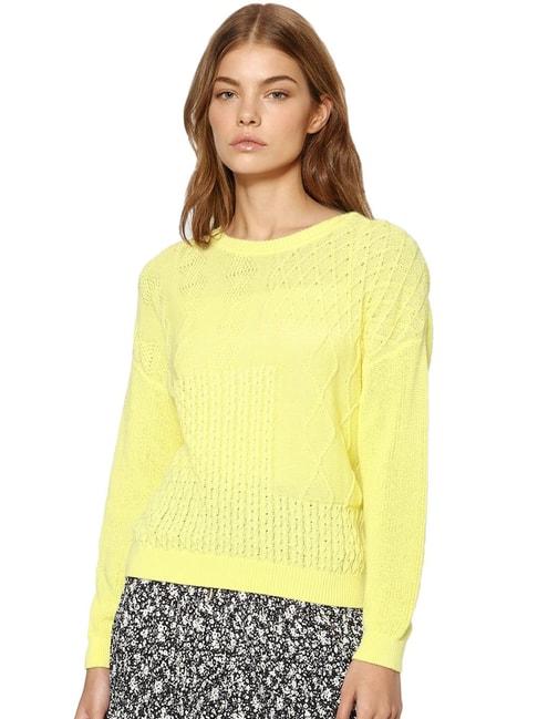 only-yellow-self-design-pullover
