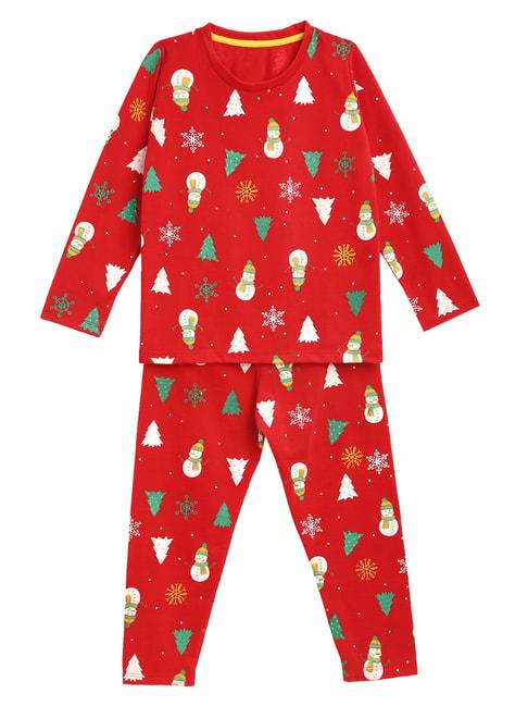kids-craft-red-printed-t-shirt-with-pyjamas