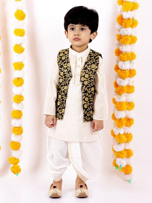 little-bansi-kids-black-cotton-embroidered-kurta-set