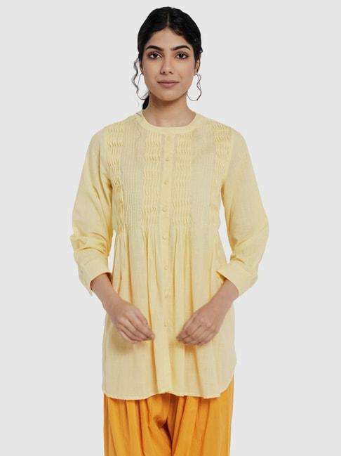 fabindia-yellow-cotton-tunic