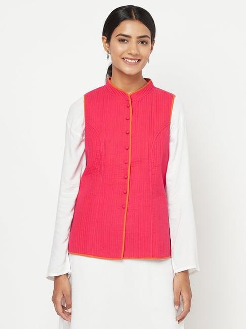 fabindia-pink-cotton-reversible-jacket