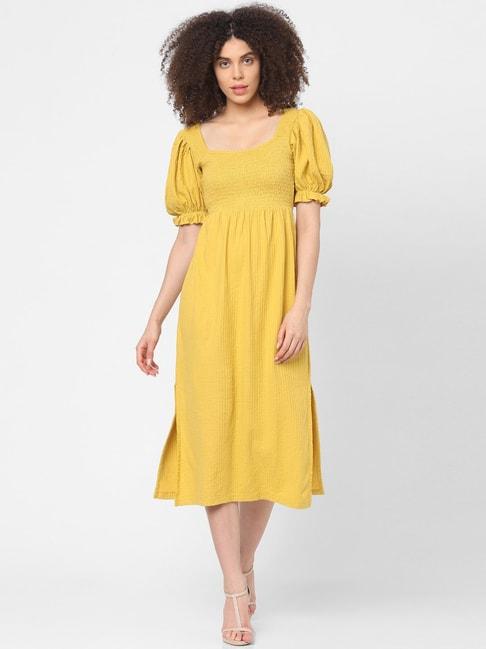 only-yellow-below-knee-a-line-dress