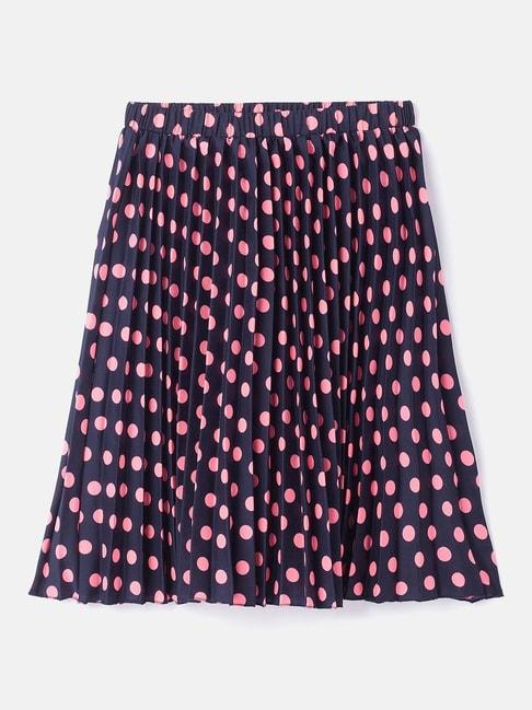 uptownie-lite-kids-navy-&-pink-printed-skirt