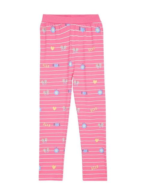 elle-kids-pink-cotton-printed-leggings