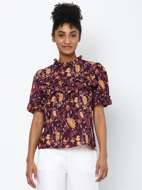 solly-by-allen-solly-purple-floral-print-top