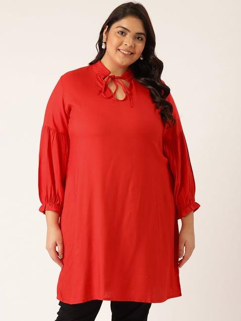 therebelinme-red-a-line-tunic