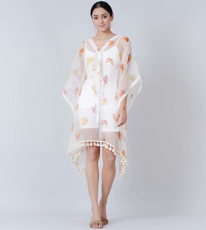 first-resort-by-ramola-bachchan-mustard-and-brown-butterfly-mid-length-kaftan