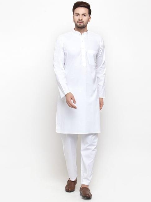 jompers-white-cotton-regular-fit-kurta-&-payjama