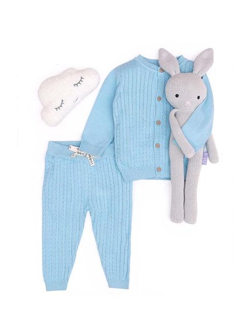 miarcus-kids-blue-cotton-cardigan-set