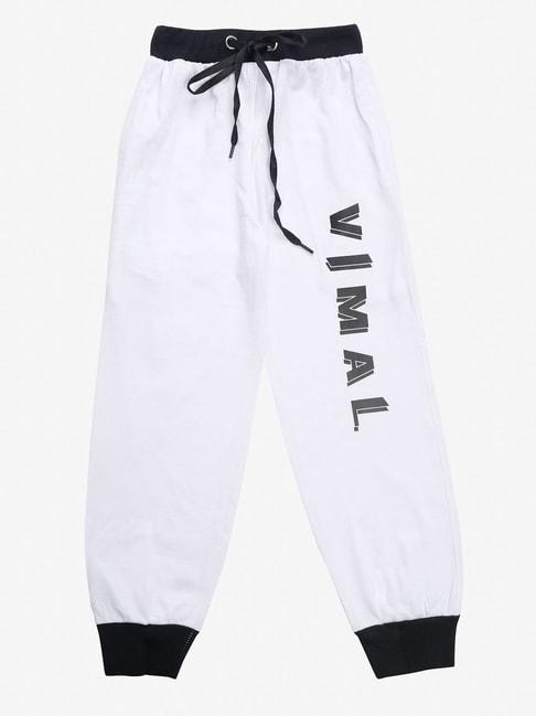 vimal-jonney-kids-white-printed-trackpants