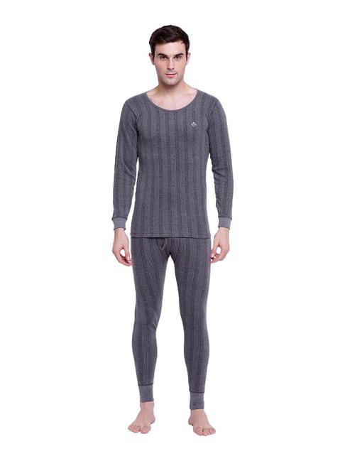 almo-grey-striped-regular-fit-thermal-set-with-heat-lock-tech