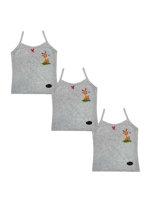 tiny-bugs-kids-grey-cotton-printed-camisoles---pack-of-3