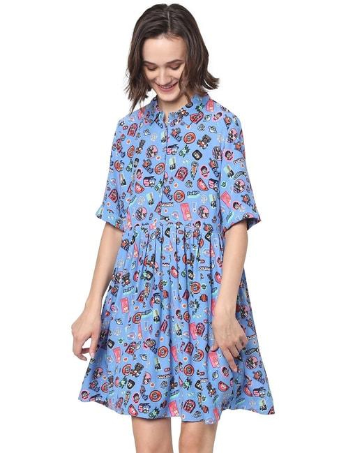 only-blue-printed-dress