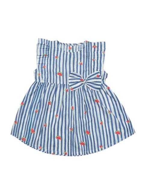 nino-bambino-kids-white-&-blue-cotton-striped-dress