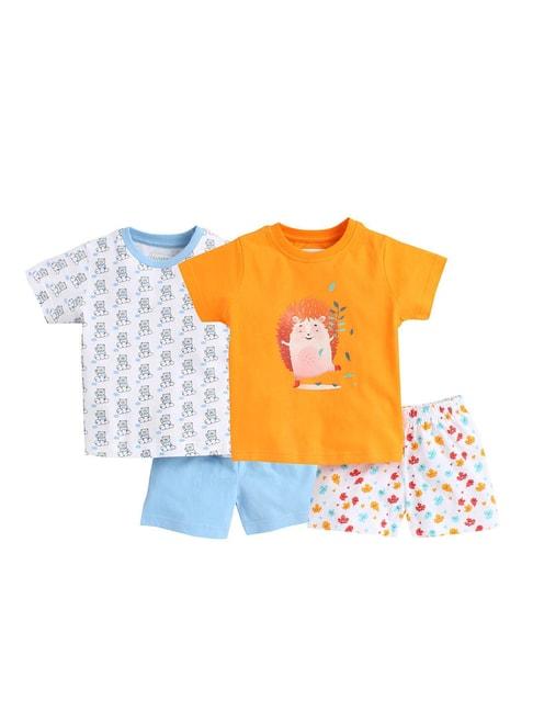 bumzee-kids-multicolor-printed-t-shirts-with-shorts-(pack-of-2)