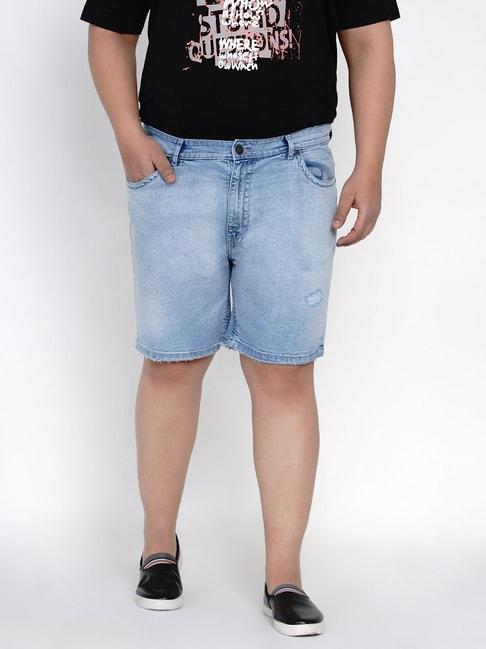 john-pride-blue-cotton-plus-size-shorts
