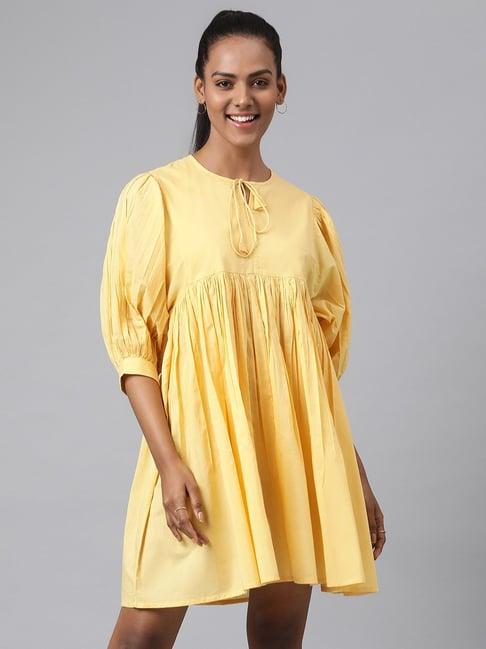 fabindia-yellow-cotton-dress