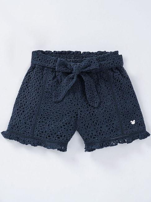 ed-a-mamma-kids-navy-cotton-embroidered-shorts