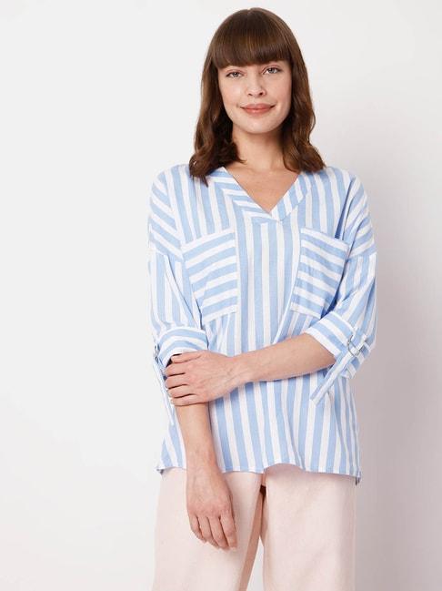 vero-moda-blue-&-white-striped-top