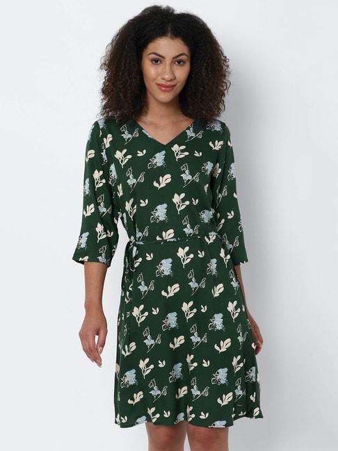 solly-by-allen-solly-green-printed-above-knee-a-line-dress