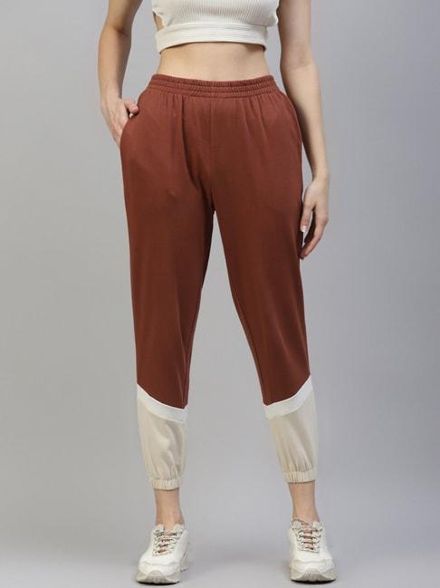 laabha-brown-cotton-track-pants