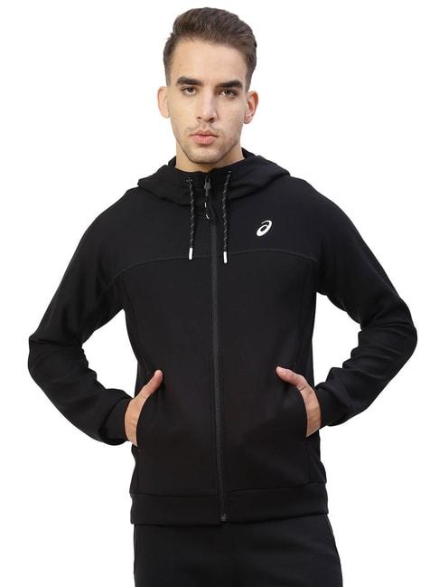 asics-black-regular-fit-hooded-jacket