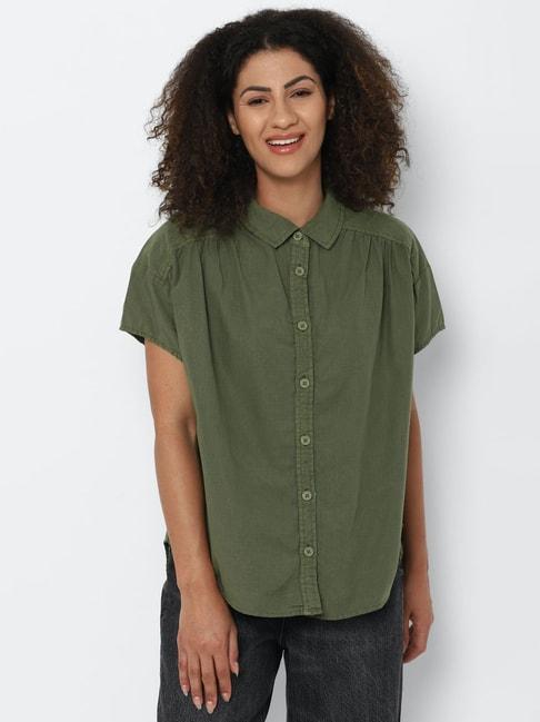 american-eagle-outfitters-olive-relaxed-fit-shirt