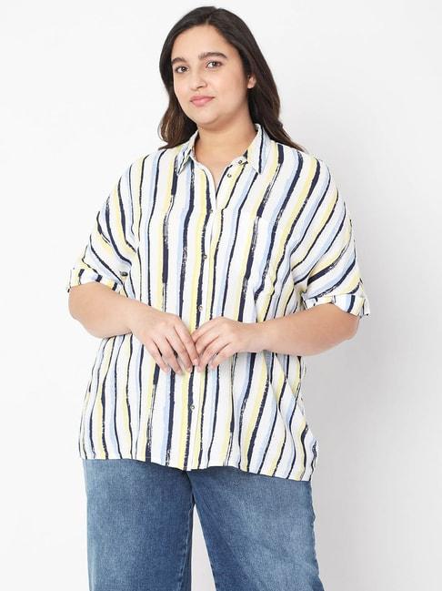 vero-moda-curve-white-striped-shirt-collar-shirt