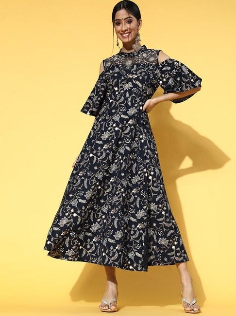 yufta-navy-cotton-printed-maxi-dress