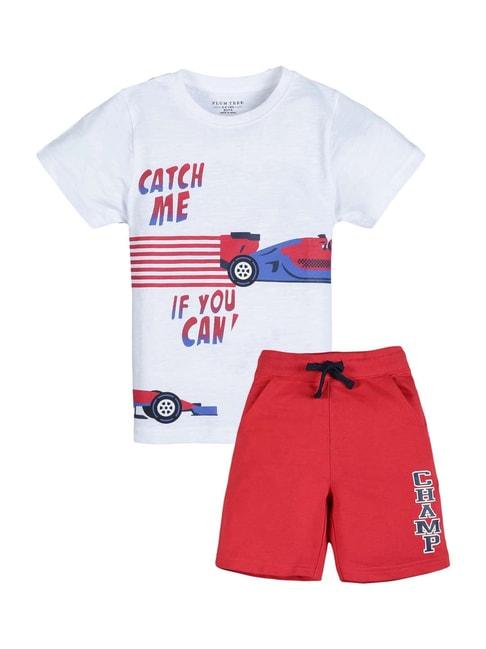 plum-tree-kids-white-&-red-cotton-printed-t-shirts-&-short-set