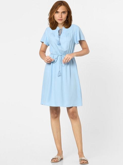 vero-moda-light-blue-a-line-dress