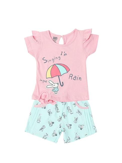 mee-mee-kids-pink-&-blue-printed-top-with-shorts