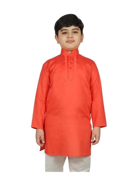 sg-yuvraj-kids-orange-cotton-kurta